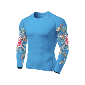 Nouveau rashguard personnalisé pour hommes MMA BJJ, chemises de surf et de plongée à manches longues, séchage rapide, respirant, durable, en spandex/polyester, OEM/ODM - Product Image 3