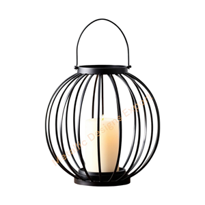 Lanterne de pot de bougie de sphère en métal noir élégant support décoratif intérieur/extérieur unique pour l'ambiance confortable de la maison et du jardin - Product Image 1