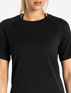 Camisetas ajustadas de manga corta con cuello redondo liso para mujer, camisetas ajustadas para correr y gimnasio, ropa transpirable, Camiseta básica de Yoga - Product Image 3