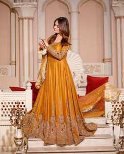 <span class=keywords><strong>Pakistan</strong></span> phụ nữ anarkali Maxi Dress với chảy georgette vải với Thêu biên giới dài Flair Gown phong cách 2025 - Product Image 5