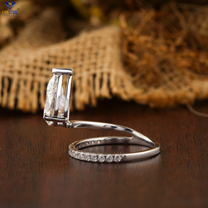 2,64 TDW Pera y corte brillante redondo Banda de diamantes para mujer Oro blanco de 18 quilates Diamante certificado/no certificado Diamante Cvd - Product Image 3