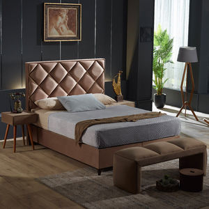Elegante juego de cama de madera de tamaño King & Queen estándar con sistema otomano hidráulico, cabecero de almacenamiento y mesita de noche, diseño de cama de pared - Product Image 2