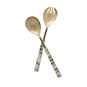 Servidor de Ensalada de Acero Inoxidable de Lujo, Pulido Dorado, con Mango Plano, Estilo Occidental, para Uso en el Hogar y Bodas, Juego de Servidores de Ensalada - Product Image 4