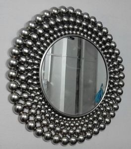 กระจกติดผนังทรงกลมสำหรับตกแต่งห้องน้ำสีเงินแบบนอร์ดิกสไตล์นอร์ดิกทันสมัยมีลวดลายแนวตั้งพร้อมโปรโมชัน - Product Image 4