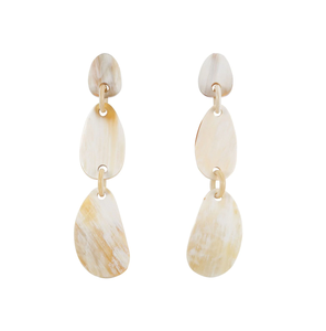 Pendientes de cuerno de búfalo de calidad superior con colgantes redondos Enlaces graduados Joyería de cuerno de búfalo calidad superior - Product Image 4