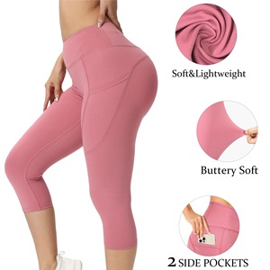 <b>Women's</b> Elastic High Waist Knitted <b>Leggings</b> Breathable Quick Dry Fitness Cycling Shorts Spring Workouts Casual Jogging - Product Image 2