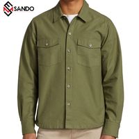 Camisa Casual Estilo Safari para Hombre, de Manga Larga, con Logotipo Personalizado, de Algodón Orgánico, Ecológica