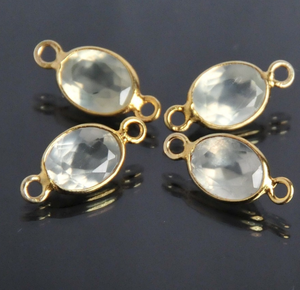 Bonito granate Hydro 8mm forma de gota conjunto de bisel de piedra facetada conector de plata de doble fianza para hacer joyería hecha a mano para mujer y regalo - Product Image 3