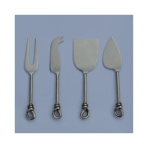 Mango de extremo de estilo anudado, acero inoxidable, cuchillo para queso plateado, centro de mesa PARA CENA, fiesta, disfruta de tus quesos favoritos en casa - Product Image 5
