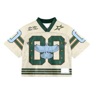 เสื้อฟุตบอลแขนสั้นคอกลมแบบปกติเสื้อกีฬาแบบตาข่ายเสื้อกีฬาแบบอเมริกัน - Product Image 2