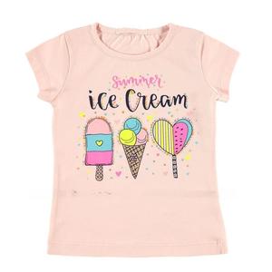 เสื้อเจอร์ซีย์ผ้าฝ้าย100% สำหรับเด็กผู้หญิงเสื้อยืดดีไซน์น่ารักเป็นมิตรกับสิ่งแวดล้อมพร้อมพิมพ์สกรีนผ้าไหมตกแต่งลายทางย้อมสีล้วนๆ - Product Image 1