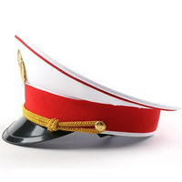 Gorra de rendimiento roja de moda británica, sombrero verde, sombreros de primavera, gorras de capitán blancas para adultos, gorra grande de cosplay