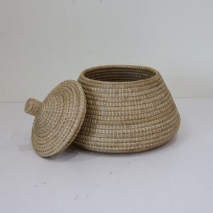 ตะกร้าเก็บของทรงกลมจากหญ้าทะเล ดีไซน์หรูหรา เป็นมิตรกับสิ่งแวดล้อม พร้อมฟังก์ชั่นหลากหลายสำหรับการใช้งานที่หลากหลาย - Product Image 2