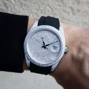 Montre mécanique de rappeurs de mode de luxe en diamant VVS Moissanite pierres en acier inoxydable saphir cristal affichage analogique pour hommes - Product Image 1
