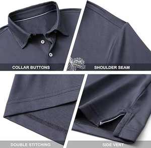 Elegantes camisetas de polo de golf para hombres-Tela que absorbe la humedad para un rendimiento superior - Product Image 2