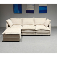 Canapé modulaire en forme de L pour salon, style nuage, avec revêtement en chenille, convertible en lit, garantie 5 ans - Vente directe usine
