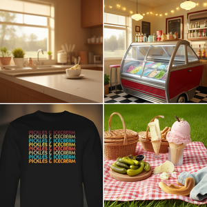 PICKLES AND ICECREAM T-shirt a maniche lunghe Premium Design Comfort Foods - Product Image 3