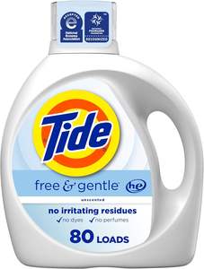 Detergente Líquido para Ropa Tide Free & Gentle, 80 Lavados, 105 fl oz, Detergente para Ropa Tide, Detergente para Ropa Limpia - Product Image 2