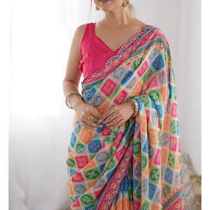 Meilleure vente Saree de fête de créateur pour femmes Prêt-à-porter Séquence Patchwork Sari Bas quantité minimale de commande Tendance Indien Pakistanais Vêtements pour - Product Image 5