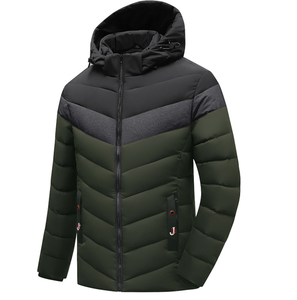 Wholesale Men's Winter <b>Puffer</b> <b>Jackets</b> Custom Logo Nylon Hooded with Warm Bubble Puff Fill Canvas Outer Indoor <b>Light</b> - Product Image 3