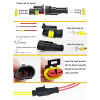 Kit de connecteurs de câblage solaire pour voiture 352 pièces, étanche IP68, UHF/RF, 12V 5A, avec bornes 1/2/3/4 broches pour systèmes solaires et cartes PCB/FPC