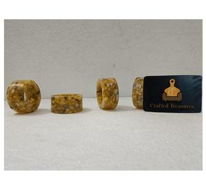 แหวนรองผ้าเช็ดปากหินธรรมชาติเทอร์ราซโซ่ฝังเรซิ่น ตกแต่งโต๊ะงานแต่งงาน ที่วางผ้าเช็ดปาก ราคาดีที่สุด - Product Image 5