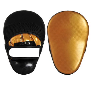 Guantes de Boxeo Negros y Amarillos de Piel Sintética con Cierre de Gancho y Bucle, Correa de Muñeca con Velcro, Unisex, Equipo de Entrenamiento de Artes Marciales y Sparring - Product Image 5