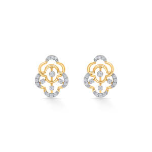 Boucles d'oreilles clous géométriques en zircon plaqué or 18 carats pour femmes, options or rose, blanc et jaune - Product Image 2