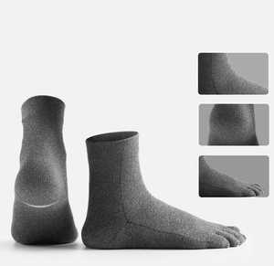 Designer 2026 Crew Business Dress 5 Toe <b>Sock</b> Wholesale Custom logo Work Five Finger <b>Socks</b> for Men - Product Image 6