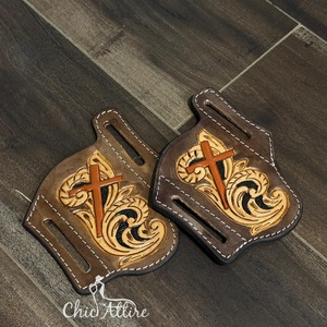 Étui à couteaux de style occidental usiné à la main de qualité supérieure pour équipement tactique et de survie Étui en cuir véritable OEM pour la défense personnelle - Product Image 1