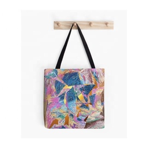Wholesale Fashion Eco-friendly Indian Manufacturer Saffron Floral <b>Large</b> Casual Shoulder With Handle Ladies Cotton <b>Canvas</b> Bags - Product Image 4