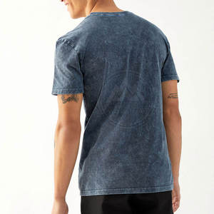 Camiseta de Manga Corta para Hombre, Premium, de Algodón, Lavado Ácido, 100% Transpirable, Cuello Redondo, Corte Regular, Color Sólido, Personalizable - Product Image 4