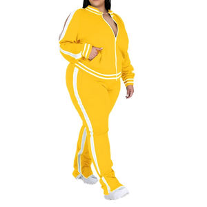 Chándal de talla grande con cremallera y estilo personalizado para mujer, conjunto de chándal de talla grande hecho a medida de la mejor calidad para mujer - Product Image 6