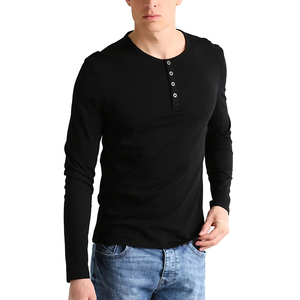 2023 hommes décontracté grande taille sport T-Shirt haute qualité 100% coton à manches longues Jersey tissé tissu - Product Image 1