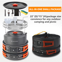 Ensemble de cuisine de camping en plein air KEEP KAMP, poêle en aluminium grande capacité, antiadhésive, avec poignée en silicone, compatible gaz/induction, tout-en-un