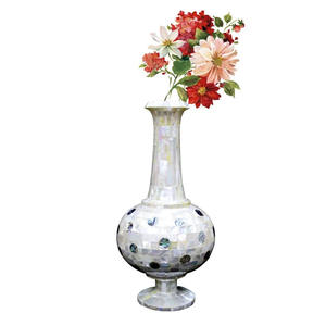 Jarrón de Flores de Mármol Elegante al por Mayor con Incrustaciones de Nácar, Jarrones de Mesa para Decoración del Hogar, Regalos de Navidad de Lujo - Product Image 1