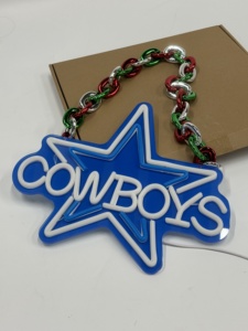 Tùy Chỉnh Giải Vô Địch Lớn Giải Thưởng Vòng Cổ LED Neon Ánh Sáng Dấu Hiệu Dallas Cao Bồi Bóng Đá Neon Chuỗi Đối Đảng - Product Image 5