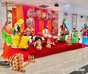 Estatuas Bhangra DE BODA Punjabi para entrada, estatuas de entrada temáticas Punjabi para boda, estatuas Bhangra para decoración de entrada - Product Image 5