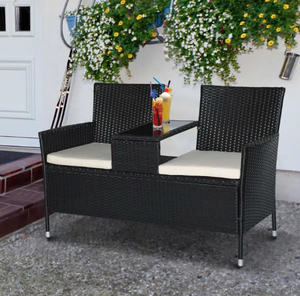 Listo Para Enviar Bancos de Patio Mimbre 175X66X73Cm Mimbre Muebles de Exterior Benchlove Diseño Personalizado Muebles de Mimbre Hecho En Vietnam - Product Image 4