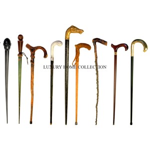 Bastones únicos hechos a mano con tallas de mango detalladas, perfectos para entusiastas del senderismo o usuarios de ayuda para la movilidad - Product Image 1