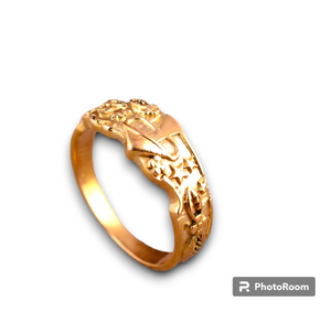 แหวนเห็ดชุบทองทองเหลืองสลักลายป่าผ้าฝ้ายธรรมชาติเครื่องประดับปรับได้แรงบันดาลใจให้กับผู้หญิง - Product Image 6