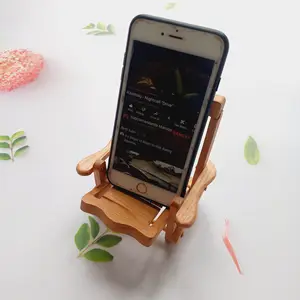 Suporte de telefone de madeira personalizado, suporte clássico para celular, cadeira fofa, forma de celular, recipiente organizador, venda quente