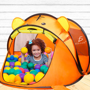 Maisonnette pliable en PVC pour enfants, thème jungle, avec structure en bois pour les aventures en jardin - Product Image 1