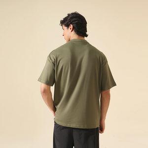 T-shirts pour hommes surdimensionnés lourds 100% coton Logo personnalisé respirant bonne qualité tenue décontracté en gros - Product Image 3