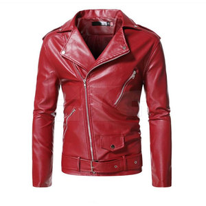 New Arrival Men's Casual Wear Zipper Style Leather <b>Jackets</b> <b>Slim</b> <b>Fit</b> Men Leather <b>Jacket</b> - Product Image 1