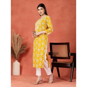 Haut pour femme en popeline de coton respirante, coupe droite, imprimé floral cachemire, col en V, broderie au fil, taille XL - Product Image 4