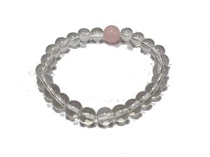<b>Crystal</b> <b>bracelet</b> Rose quartz& <b>Crystal</b> Round Beads Stone <b>Crystal</b> Gemstone Fashion Jewelry Men and <b>Women</b> Gift Energy - Product Image 3