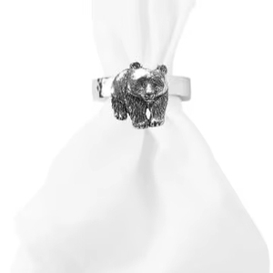 Rond de serviette Panda fait à la main en étain anglais fin Unique décor à la maison pièce centrale de Table pour les fêtes ronds de serviette - Product Image 1