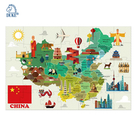 Rompecabezas de mapa de papel educativo de 35 piezas, rompecabezas de piso de China para niños
