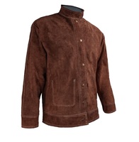 Veste de travail de sécurité certifiée CE EN, personnalisée pour hommes, en cuir véritable ignifuge, antistatique, imperméable, grande taille, pour soudeurs